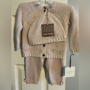Infant 2-piece knitted sweater with hat size 3-6 months.